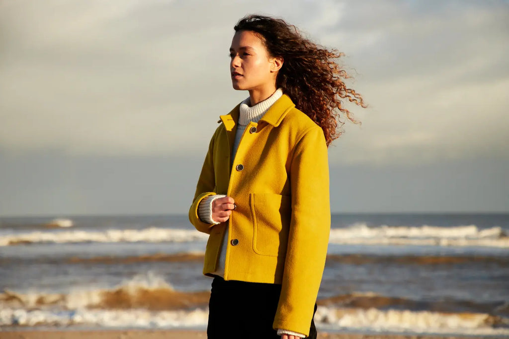 Daisy Cropped Jacket in Yellow