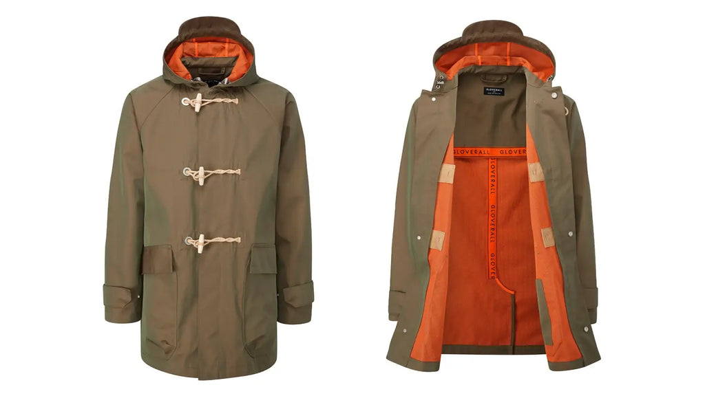 Mersey Duffle Coat in Khaki/Orange