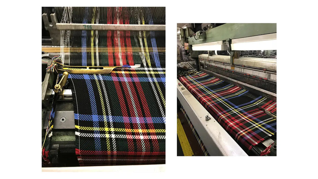 Lochcarron X Gloverall Black Stewart Tartan