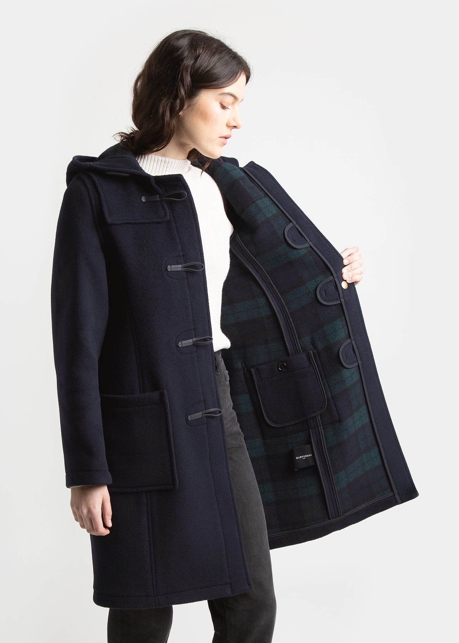 Long black sale duffle coat